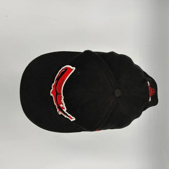 New Era Chicago Bulls Hardwood Classics USA Map Logo Hat Black Red Snapback VTG - Picture 5 of 8